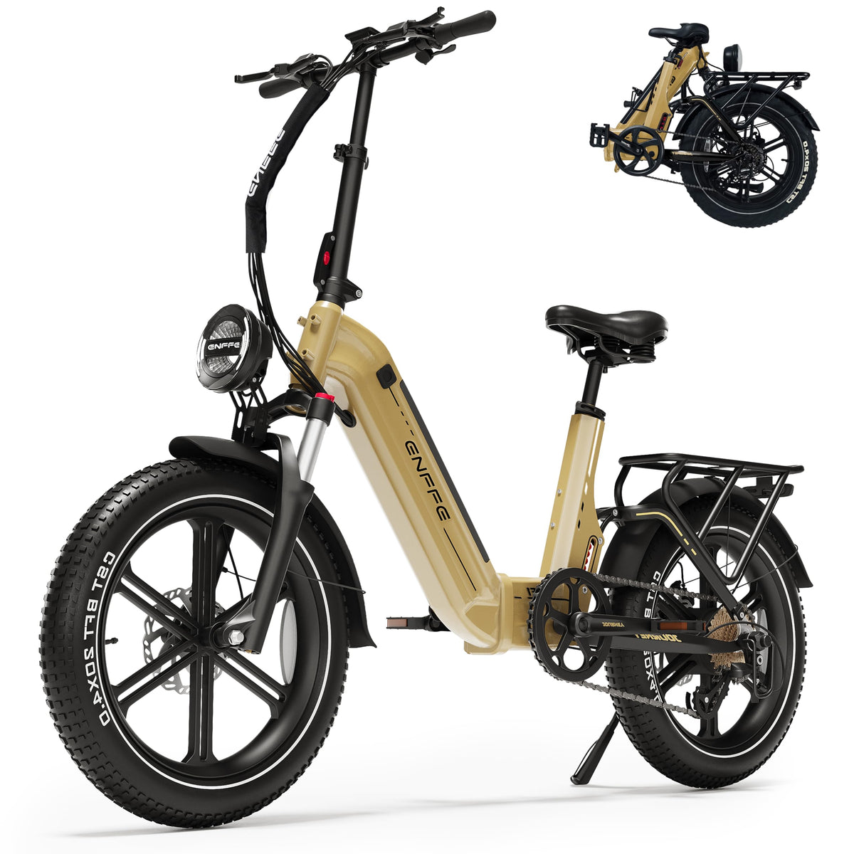Foldable 7-Speed 20"×4 Fat Tire Electric Bike T298386