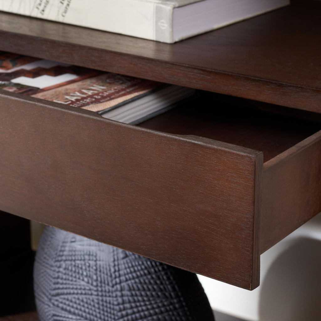 Dark Oak 2-Shelf 1-Drawer Console Table Z1448
