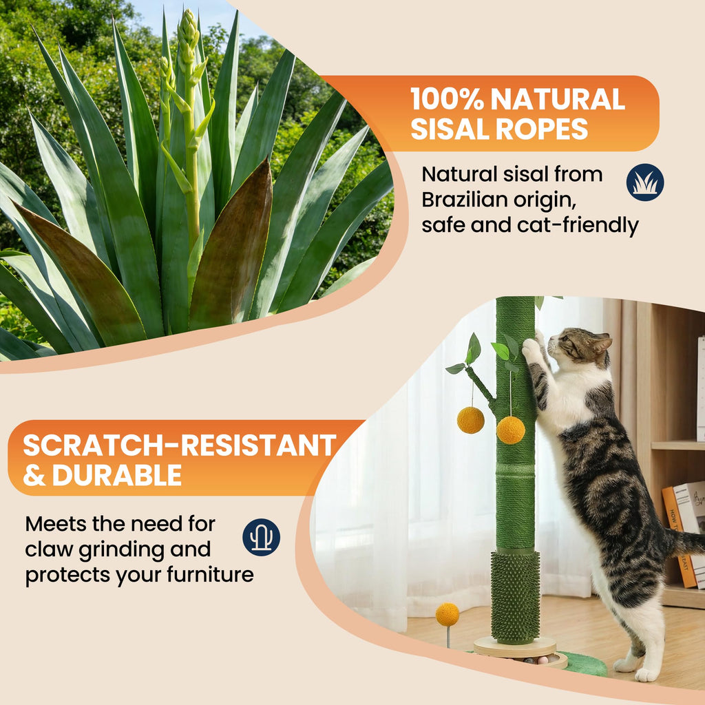 46" Extra Tall Sisal Rope Cat Scratching Post V41434