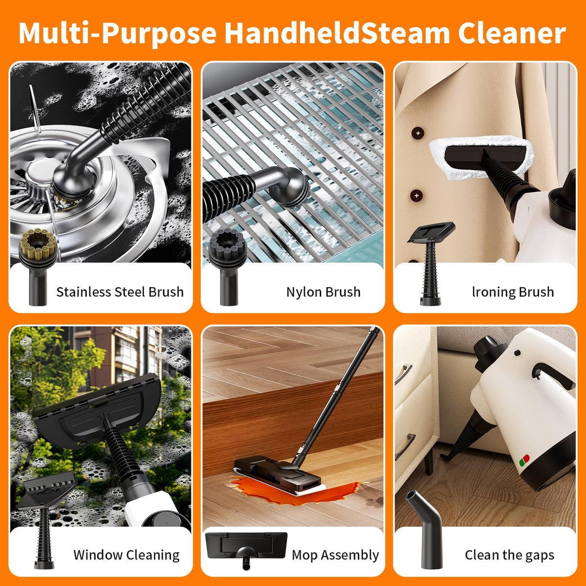 16-in-1 Lightweight Detachable Steam Mop V309