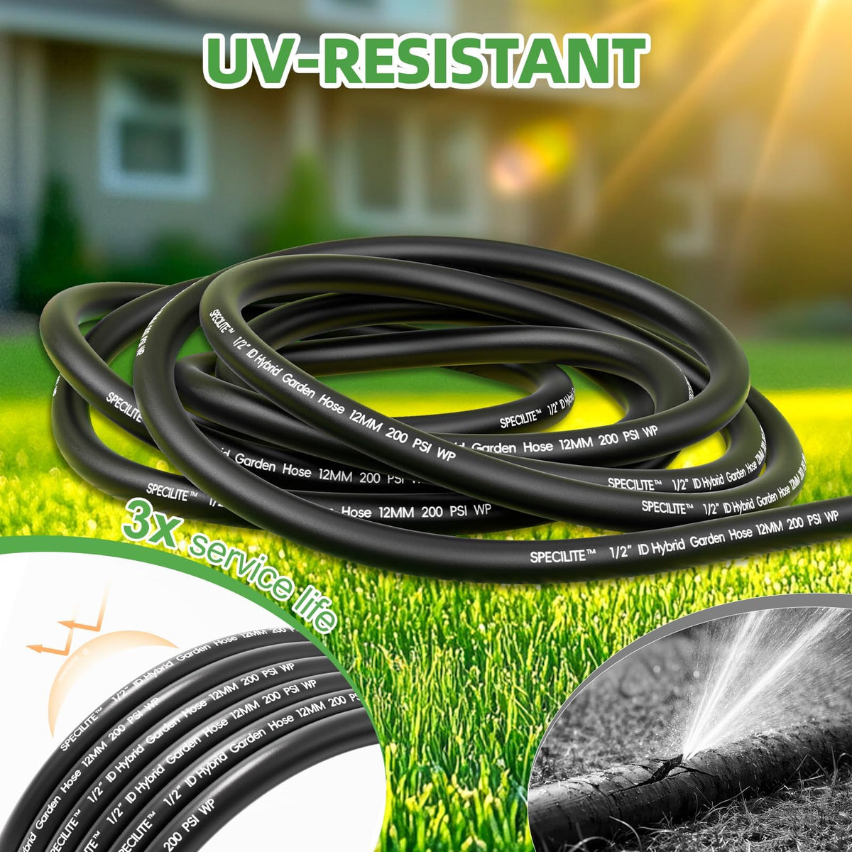 Lightweight Garden Water Hose 25 Ft x 1/2" H50684