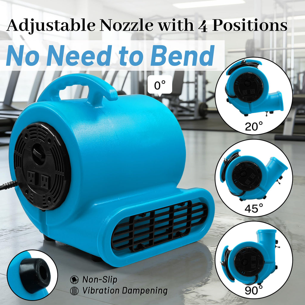 Light Blue 2500 CFM 3-Speed Floor Dryer H836527