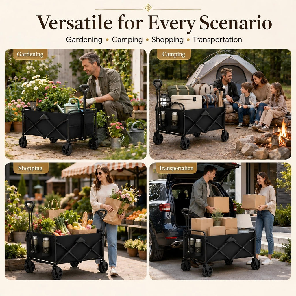 Foldable Wagon Cart with All Terrain Wheels H8261