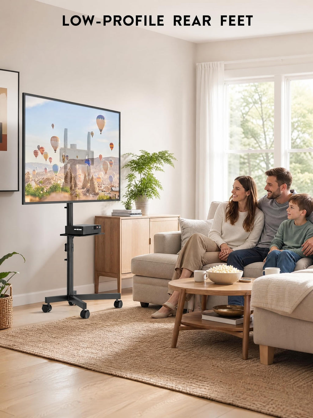 Black Rolling TV Stand for 23-65 Inch TVs K233532