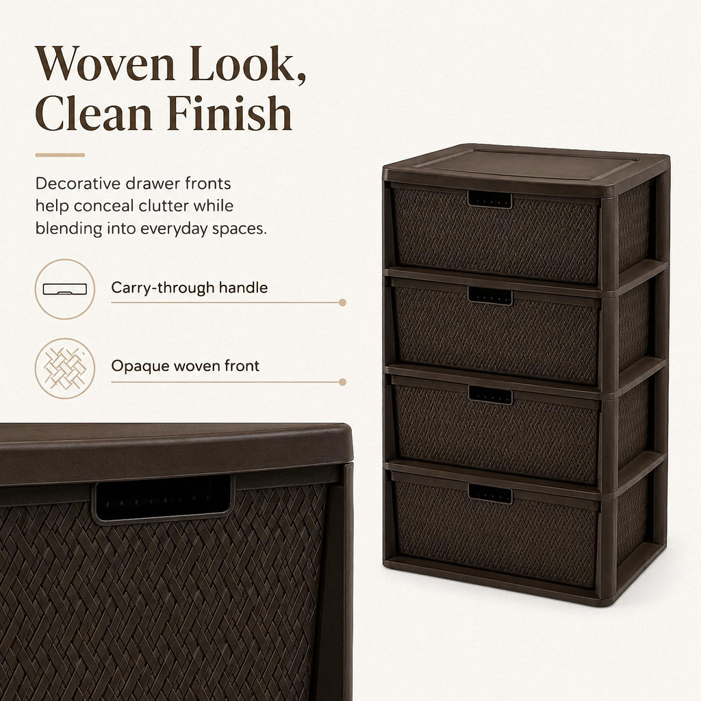 4 Drawer Tower with Removable Bins C12968