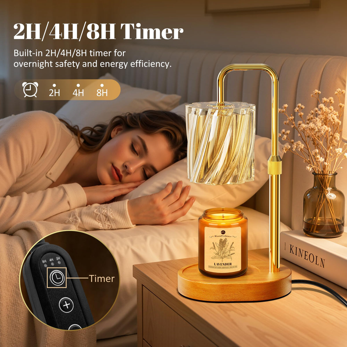 Candle Warmer Lamp Set with Scented Jar Candle & Timer Y26421