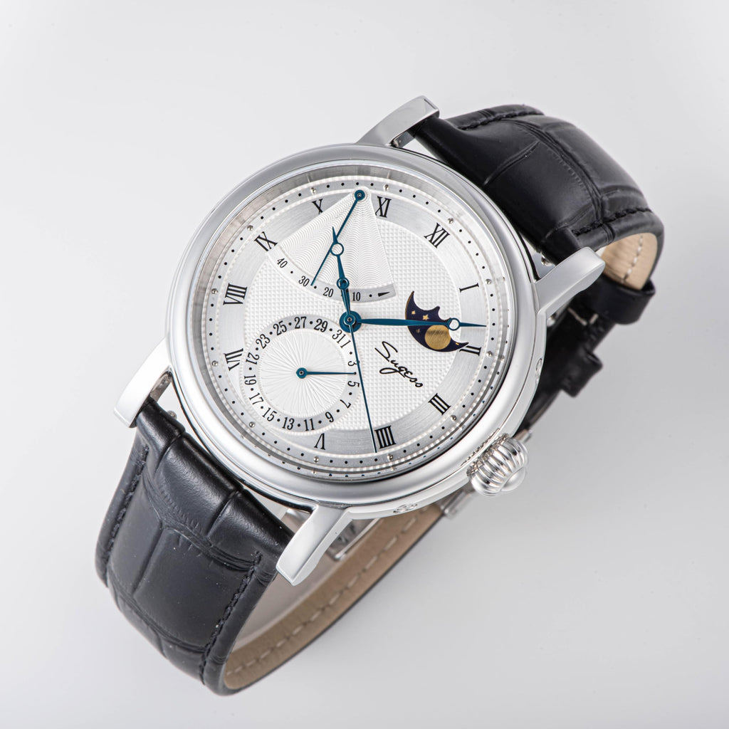 40mm Brown Leather Automatic Mechanical Mens Wrist Watch D89413