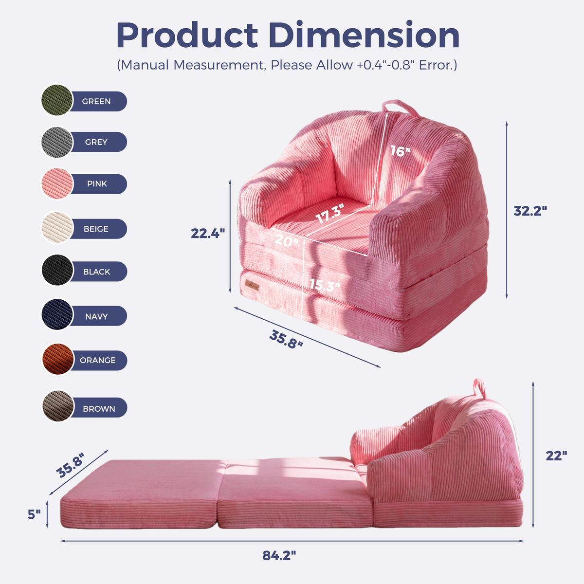Folding Sofa Bed with Backrest E85354