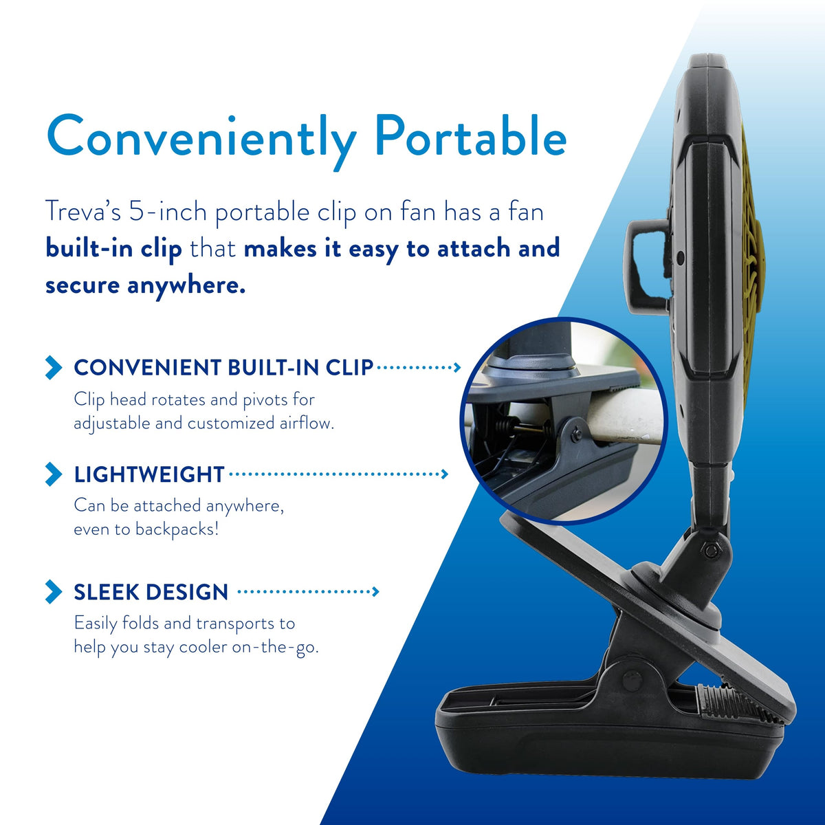 5 in Battery Powered Clip Fan W54374