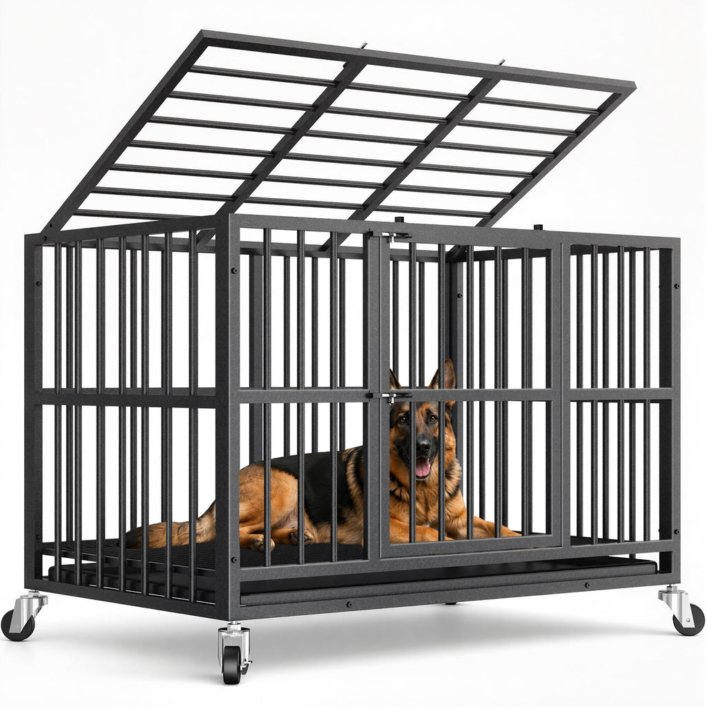 48 Inch Heavy Duty Black Dog Crate O735857