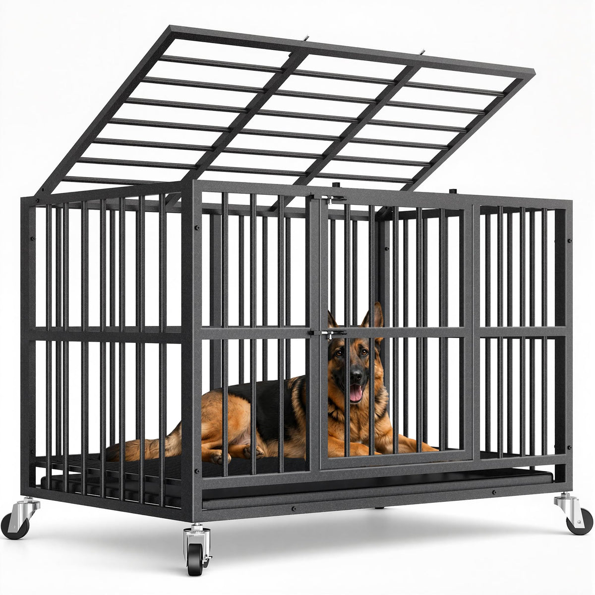 48 Inch Heavy Duty Black Dog Crate O735857