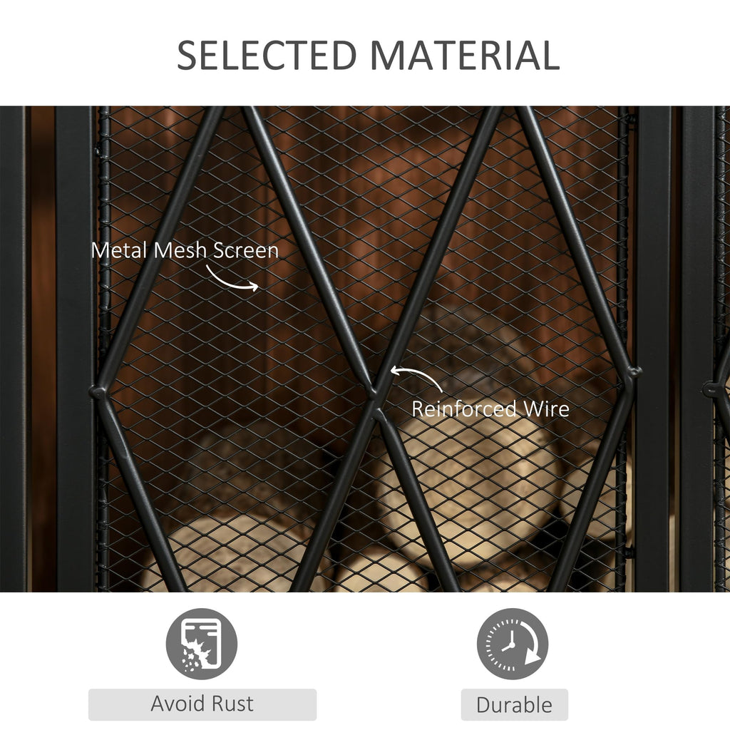Folding Fireplace Screen Heavy Duty Black G586340