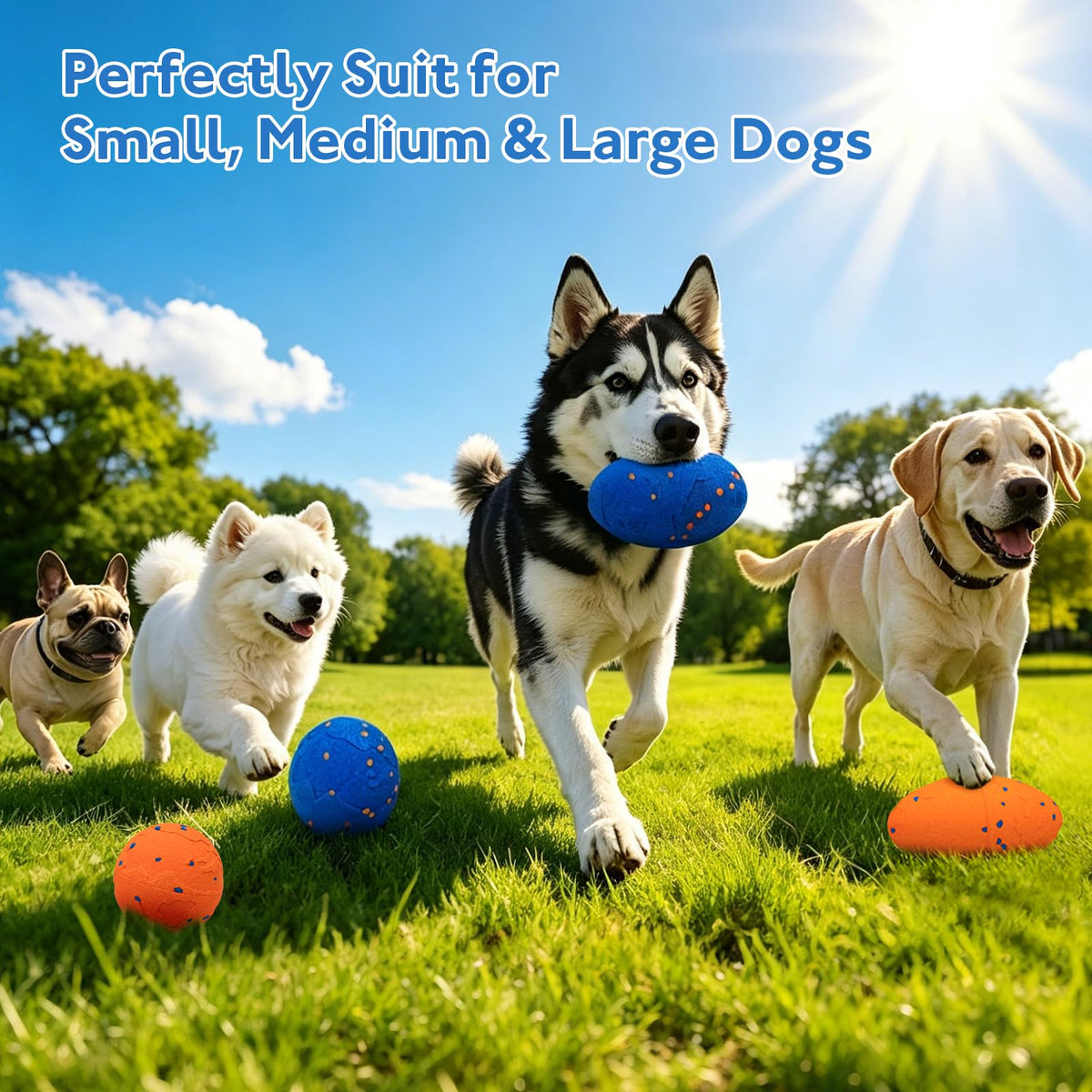Dog Nail Grinder Interactive Dog Toys Ball with 2 Shells Blue U4726