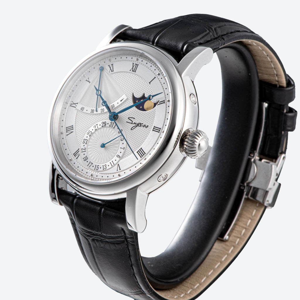 40mm Brown Leather Automatic Mechanical Mens Wrist Watch D89413