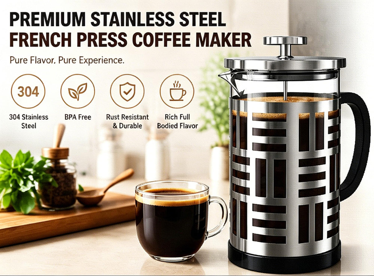34 oz Brushed Stainless French Press R112