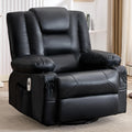 Massage Swivel Recliner Chair with Heat and Cup Holders O58701