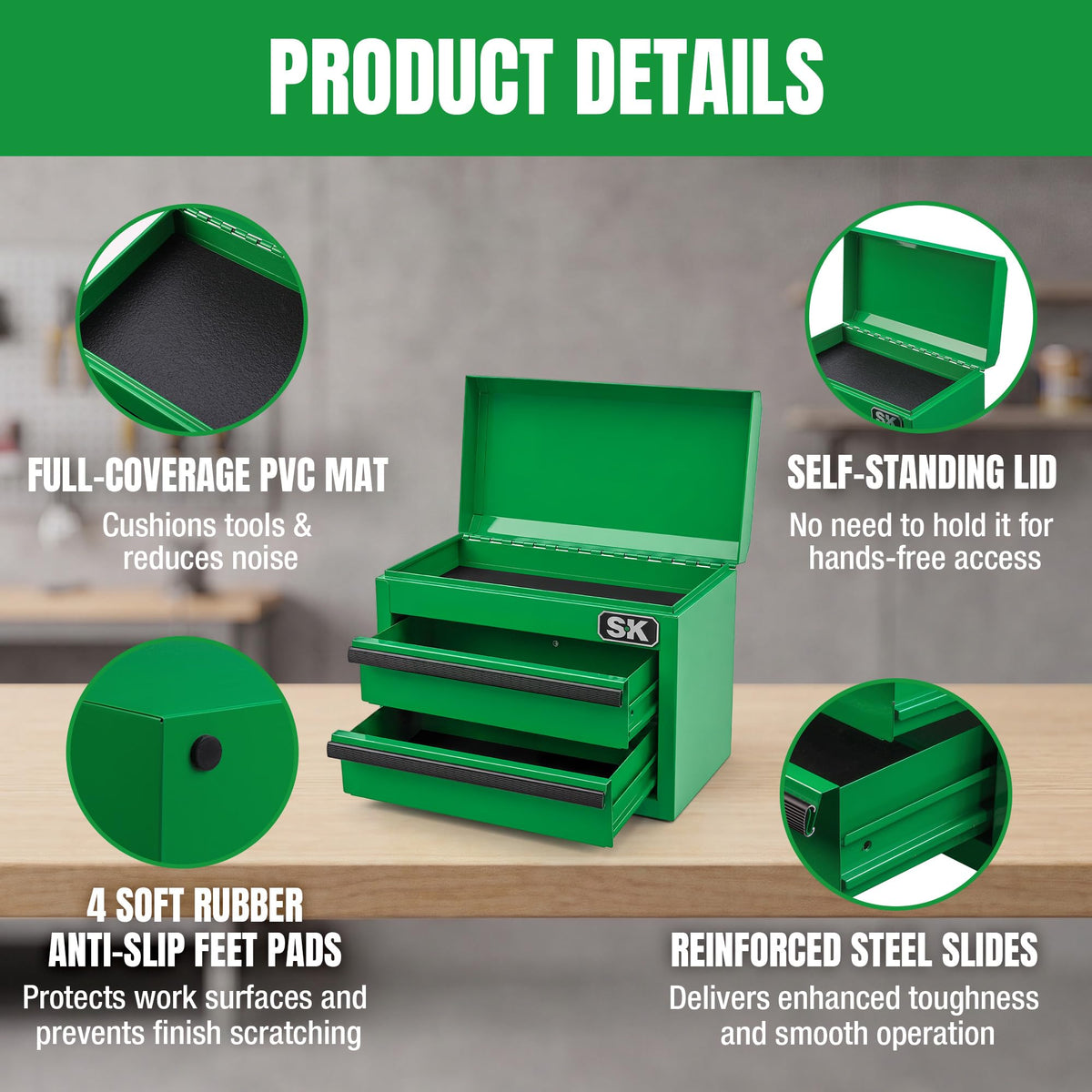 Mini Metal Tool Box with 2 Drawers K6349