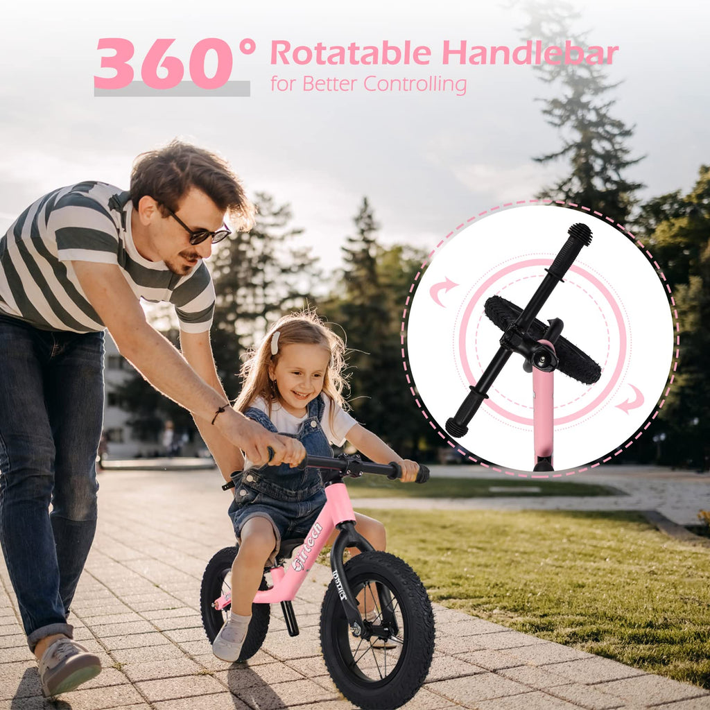 12" No Pedal Balance Bike with Inflatable Rubber Tires L576045