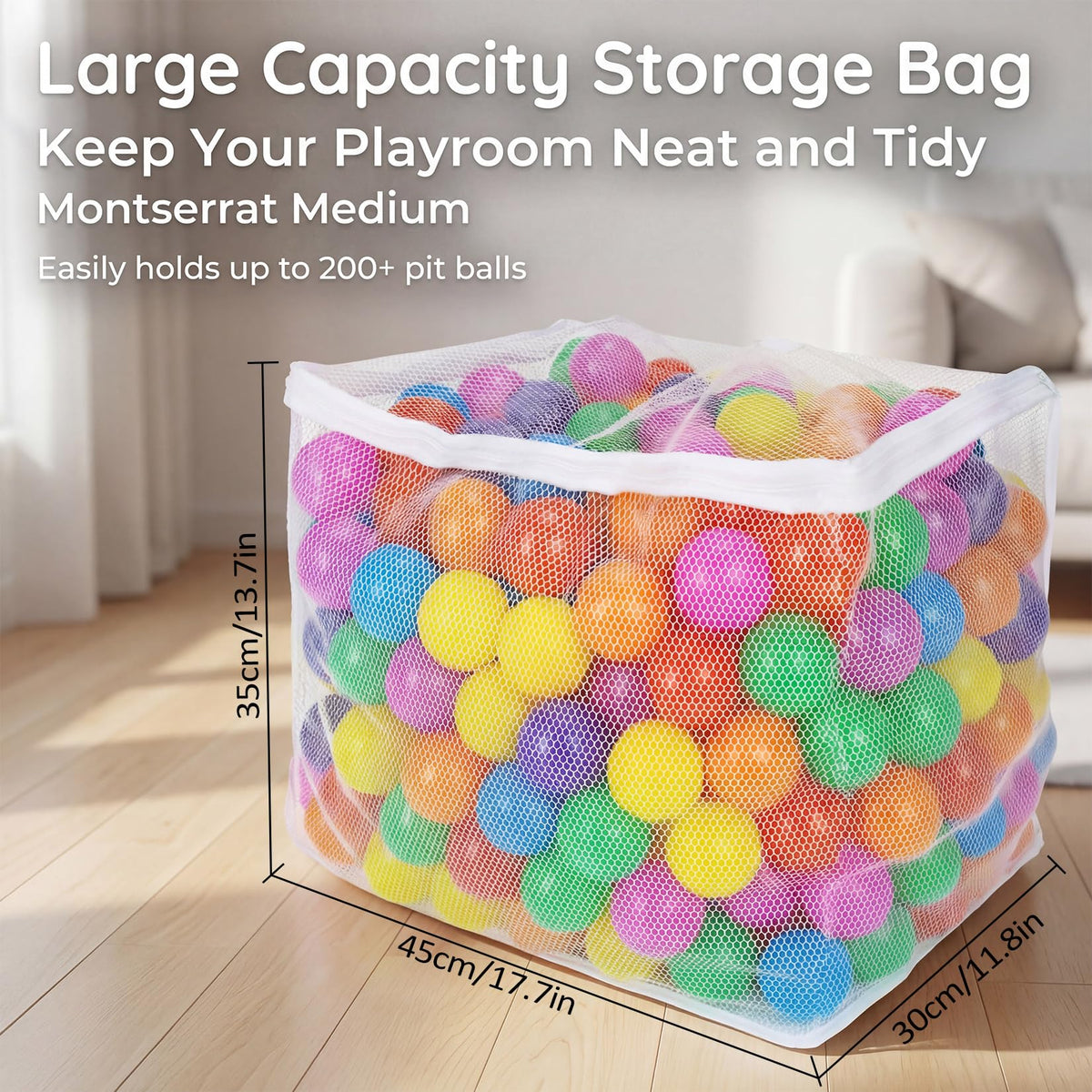 2 PCS Mesh Storage Bags with Zipper J79872