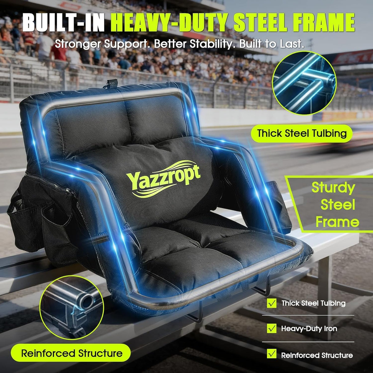 Heated Stadium Seats with Back Support, 3 Heat Settings T415