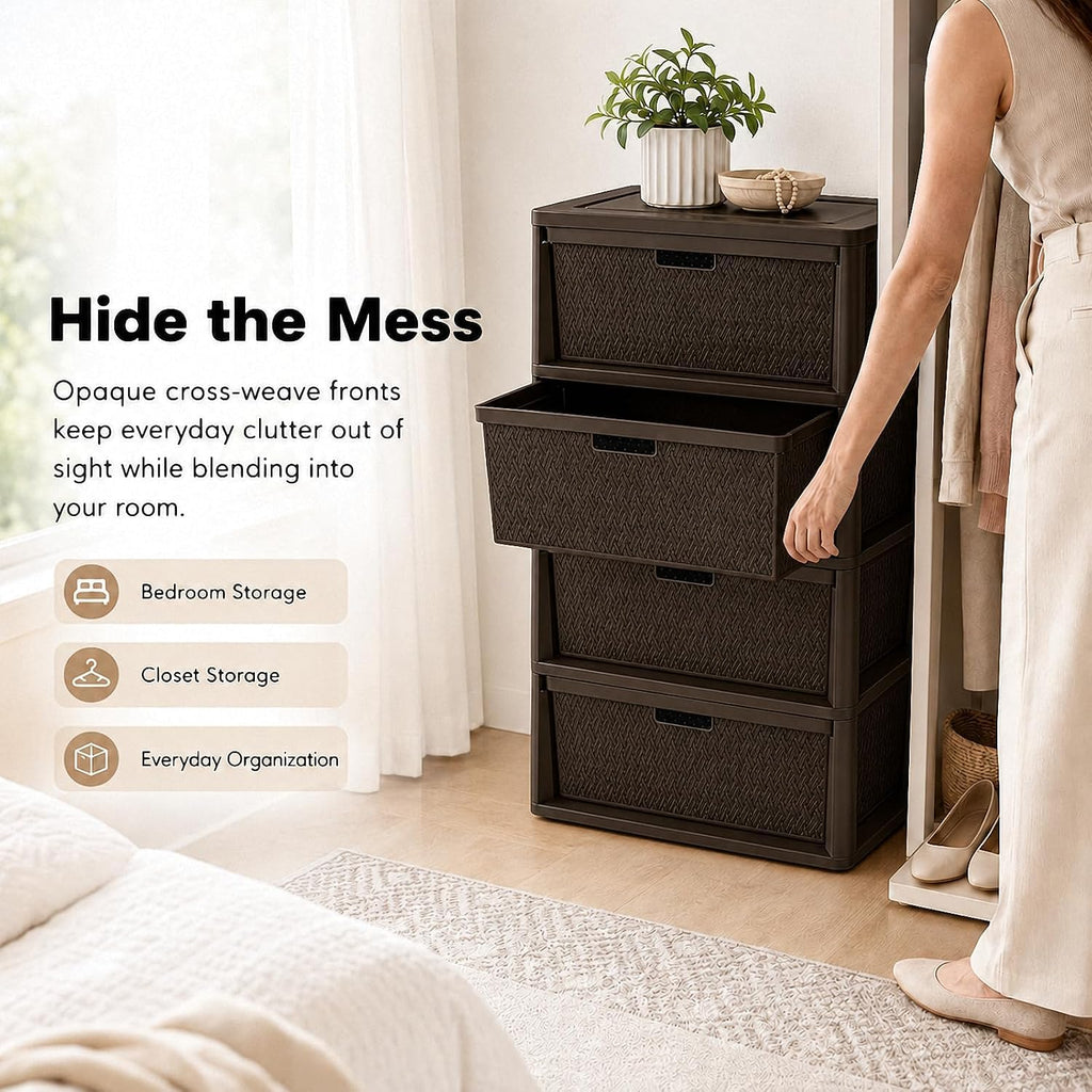 4 Drawer Tower with Removable Bins C12968