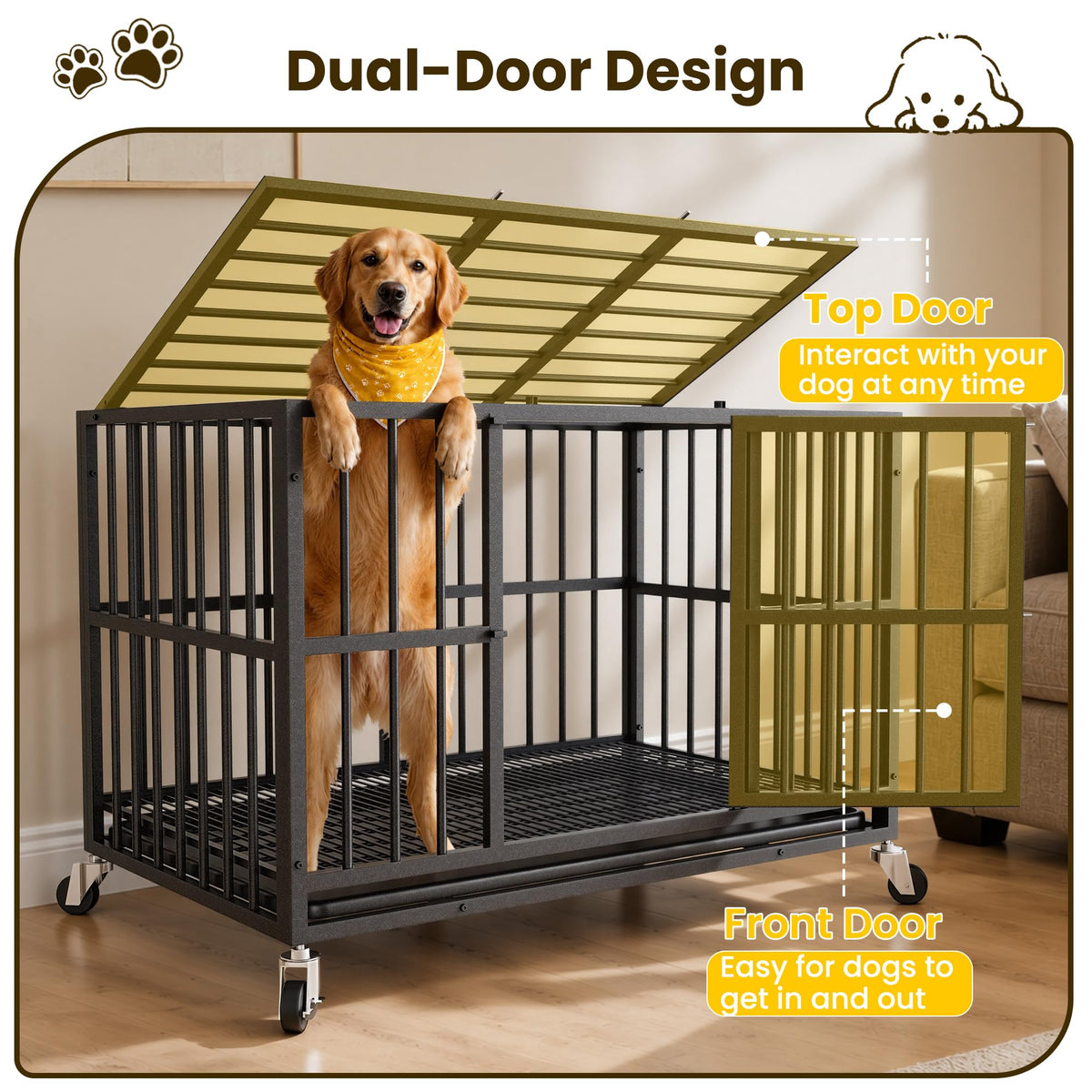 48 Inch Heavy Duty Black Dog Crate O735857