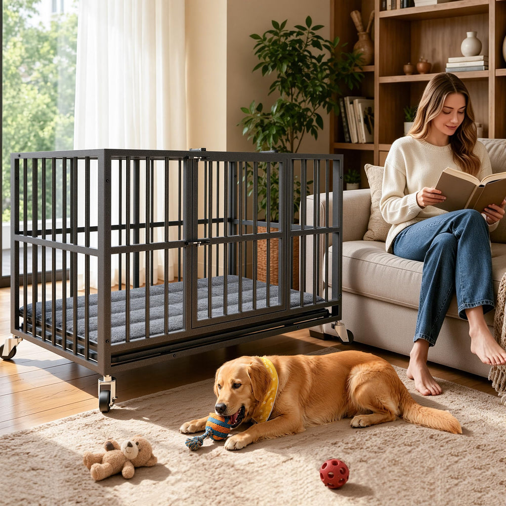 48 Inch Heavy Duty Black Dog Crate O735857