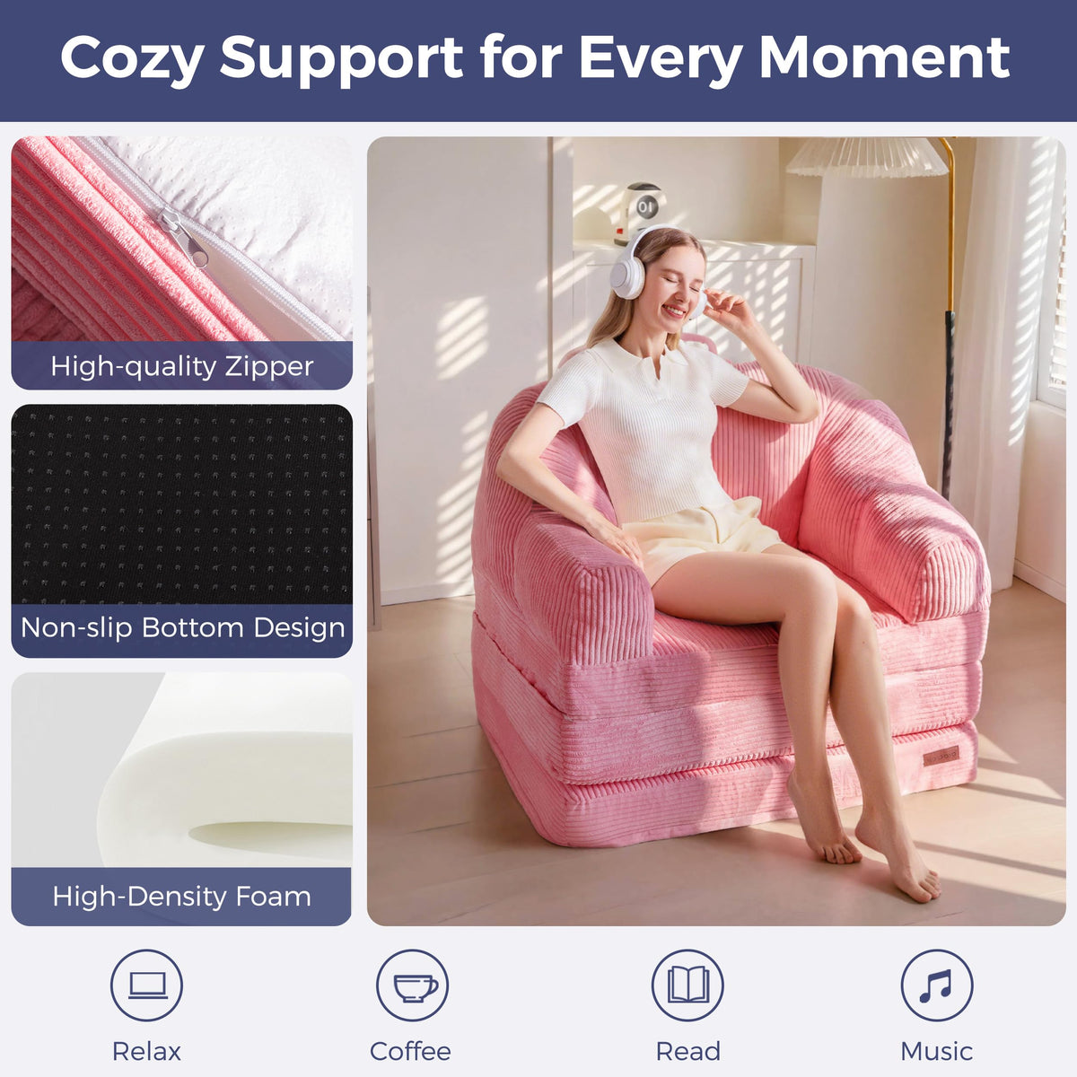Folding Sofa Bed with Backrest E85354