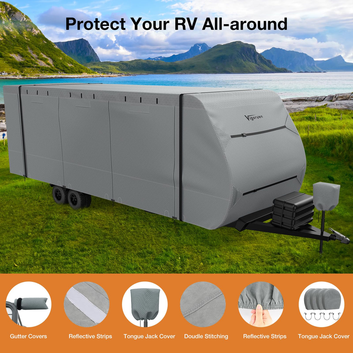 30-33FT Water-Resistant Travel Trailer RV Cover S3723