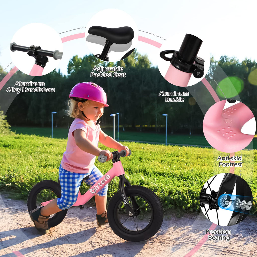 12" No Pedal Balance Bike with Inflatable Rubber Tires L576045