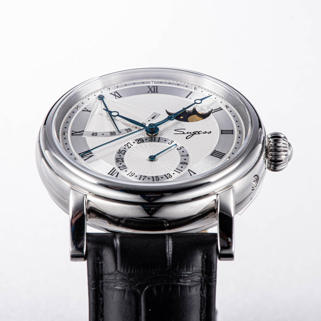 40mm Brown Leather Automatic Mechanical Mens Wrist Watch D89413