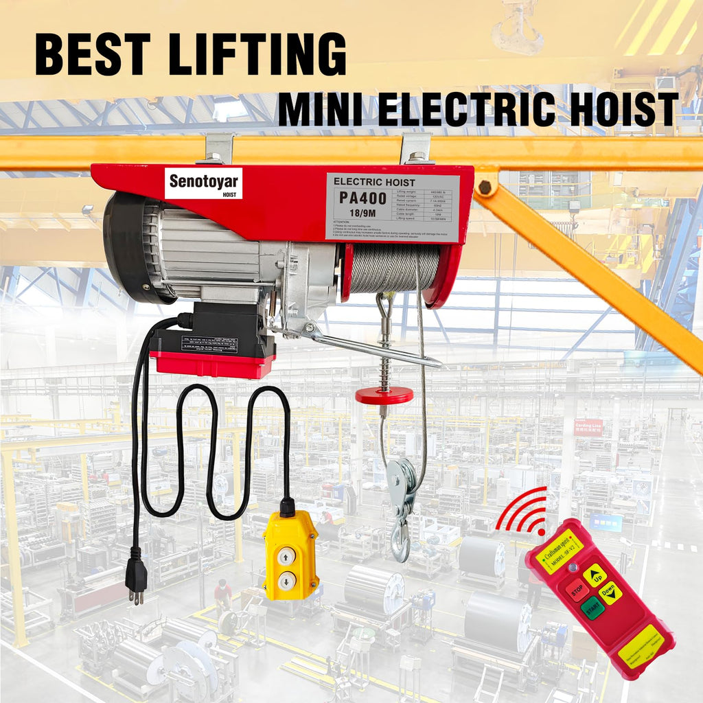 880lbs Electric Hoist Winch with Wireless Control X286256