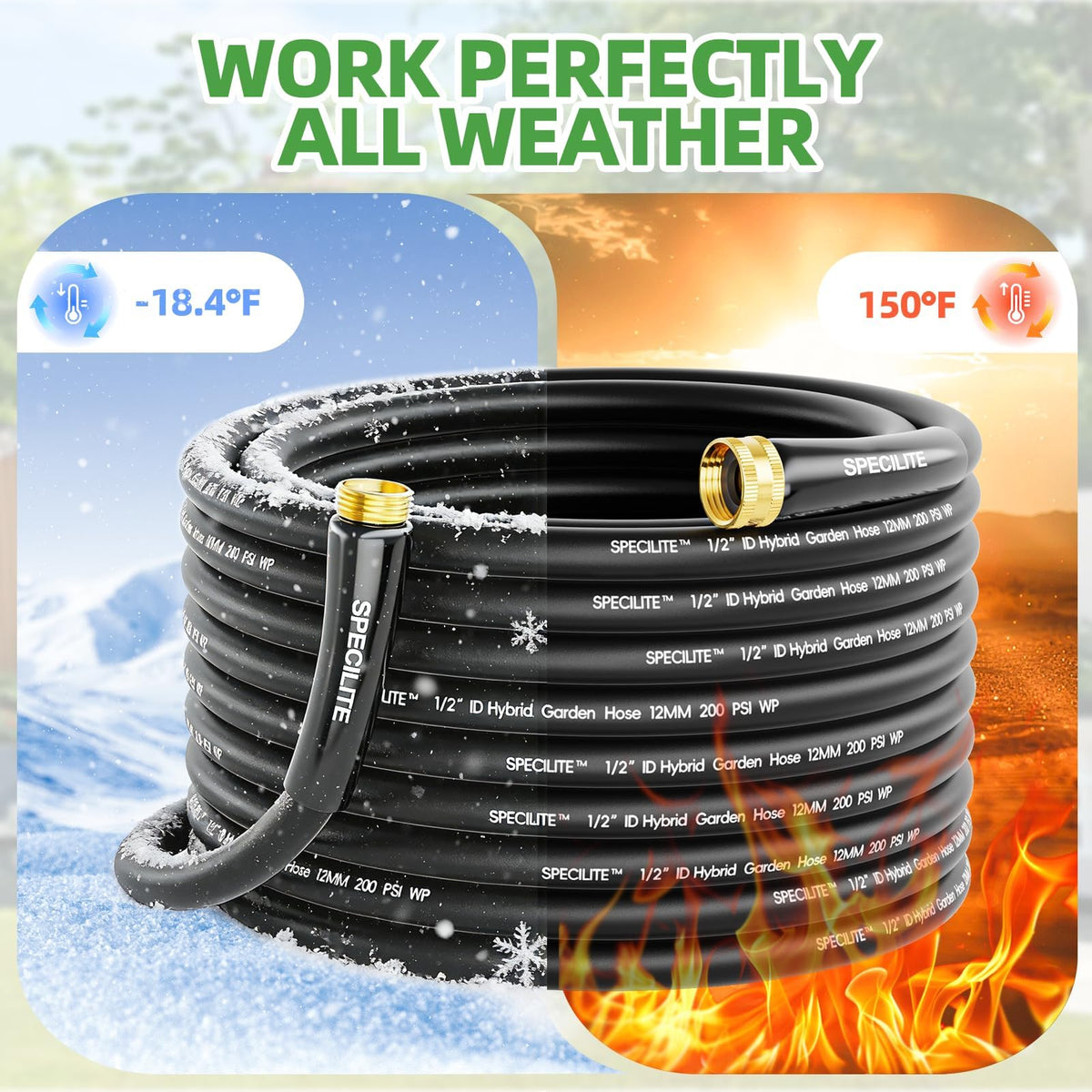 Lightweight Garden Water Hose 25 Ft x 1/2" H50684