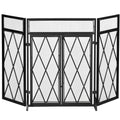 Folding Fireplace Screen Heavy Duty Black G586340