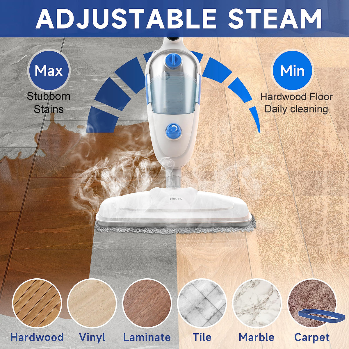 10in1 Handheld Steam Mop with 2 pad S679