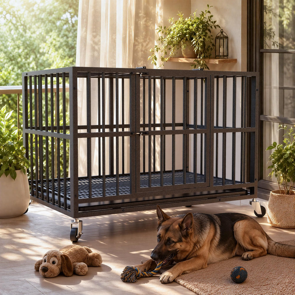48 Inch Heavy Duty Black Dog Crate O735857