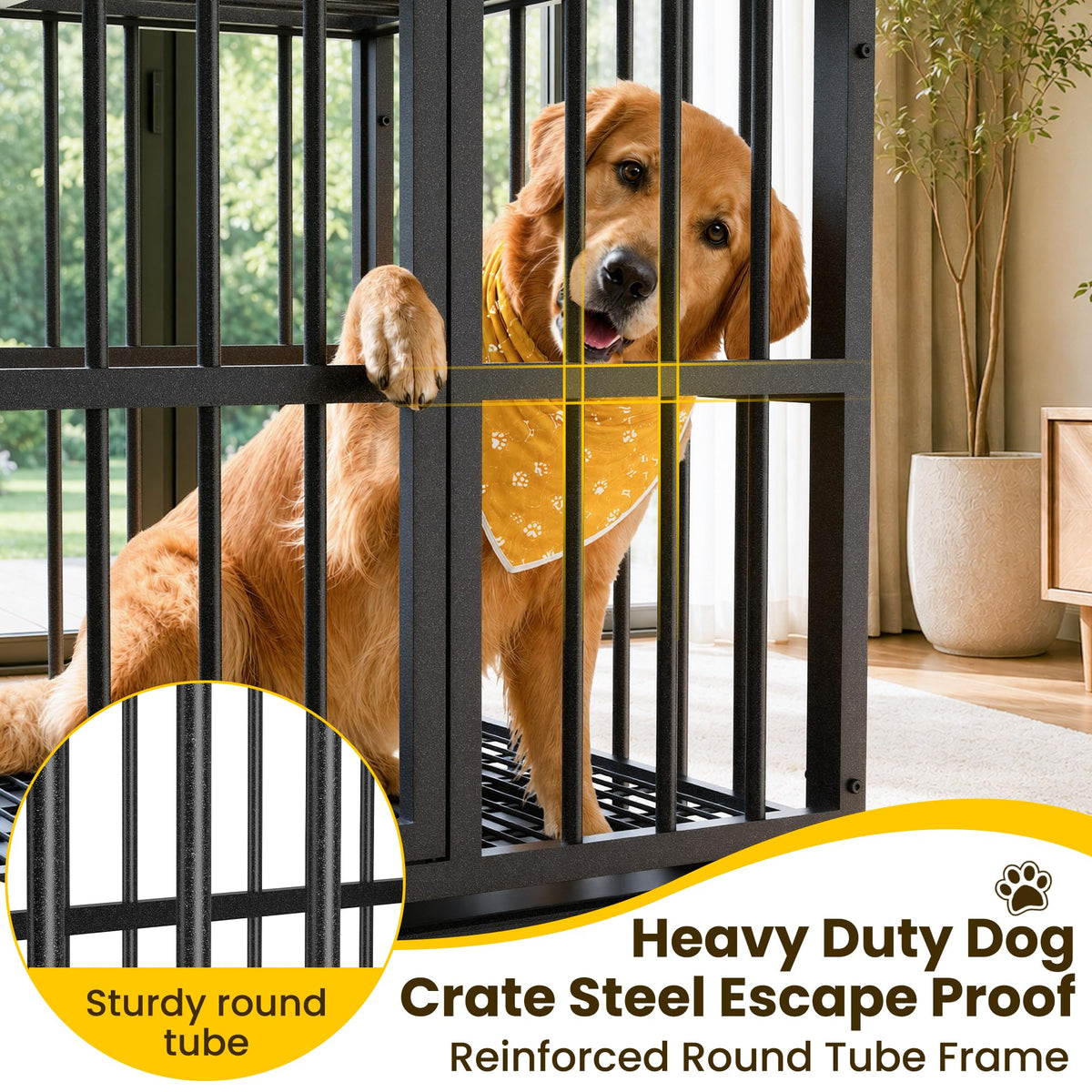 48 Inch Heavy Duty Black Dog Crate O735857